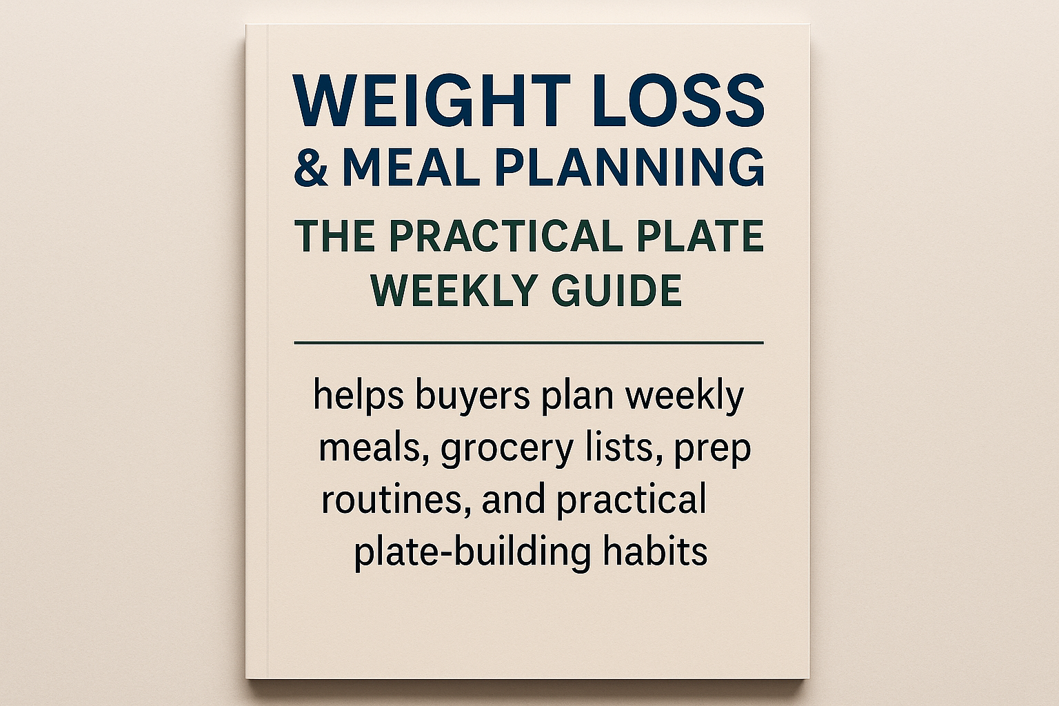 Weight Loss & Meal Planning: The Practical Plate Weekly Guide guide cover